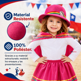 Sombrero Nortino Niña Gorro Fucsia Baile Típico Fiestas Patrias