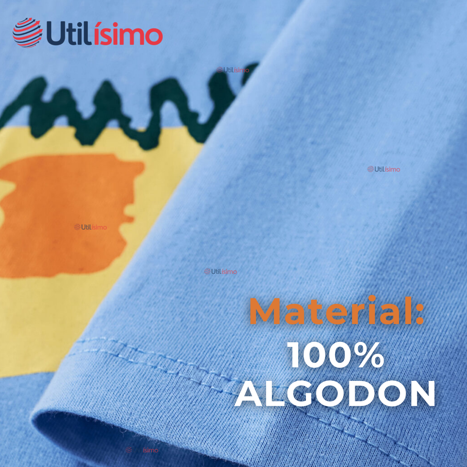 Polera Manga Larga Niño 100% Algodón Cocodrilo Azul Camiseta