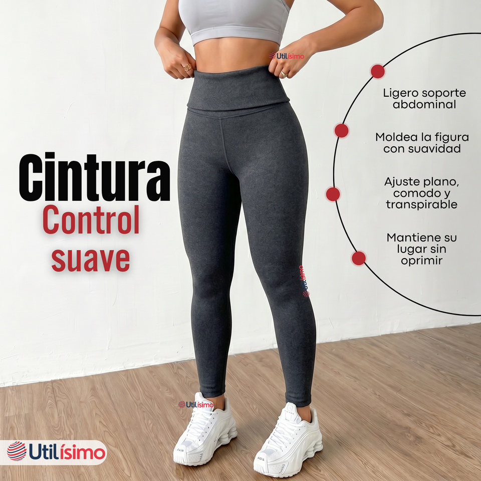 Calza Polar Con Chiporro Térmica Mujer Elasticada Gris Marengo