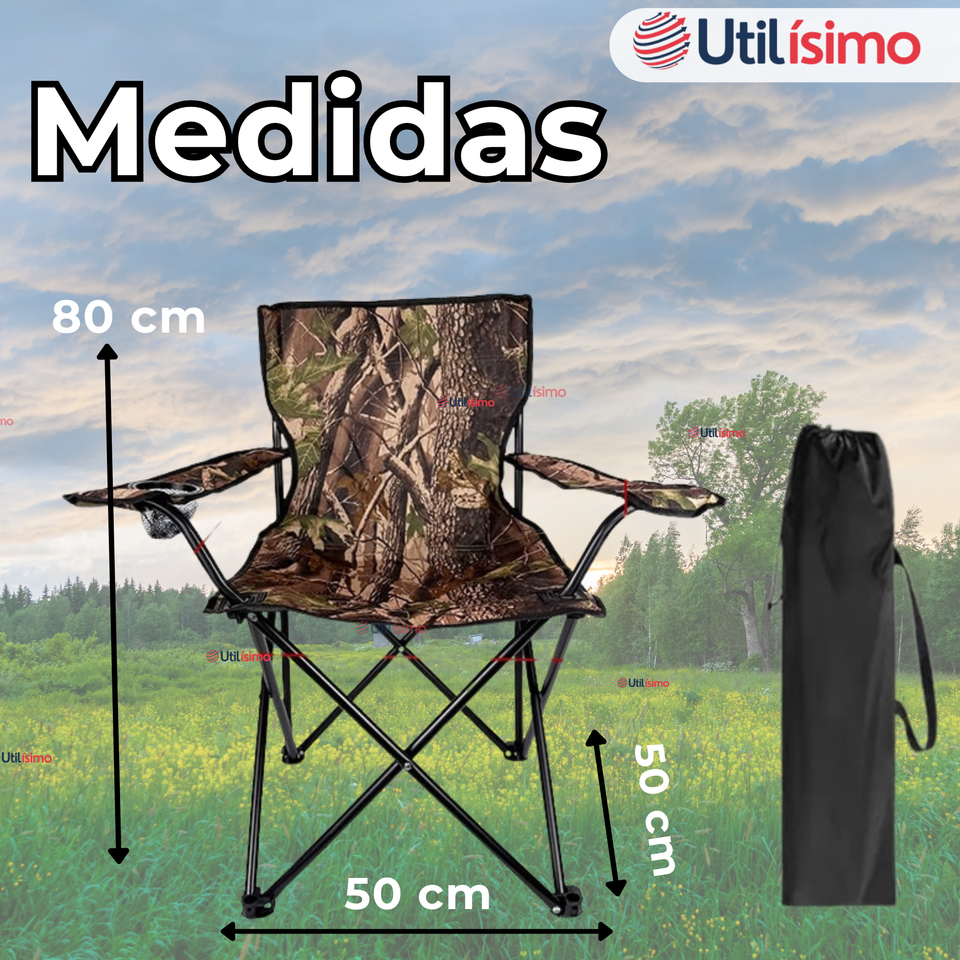 Silla Plegable De Playa Camping Picnic Con Portavaso Diseños Surtidos