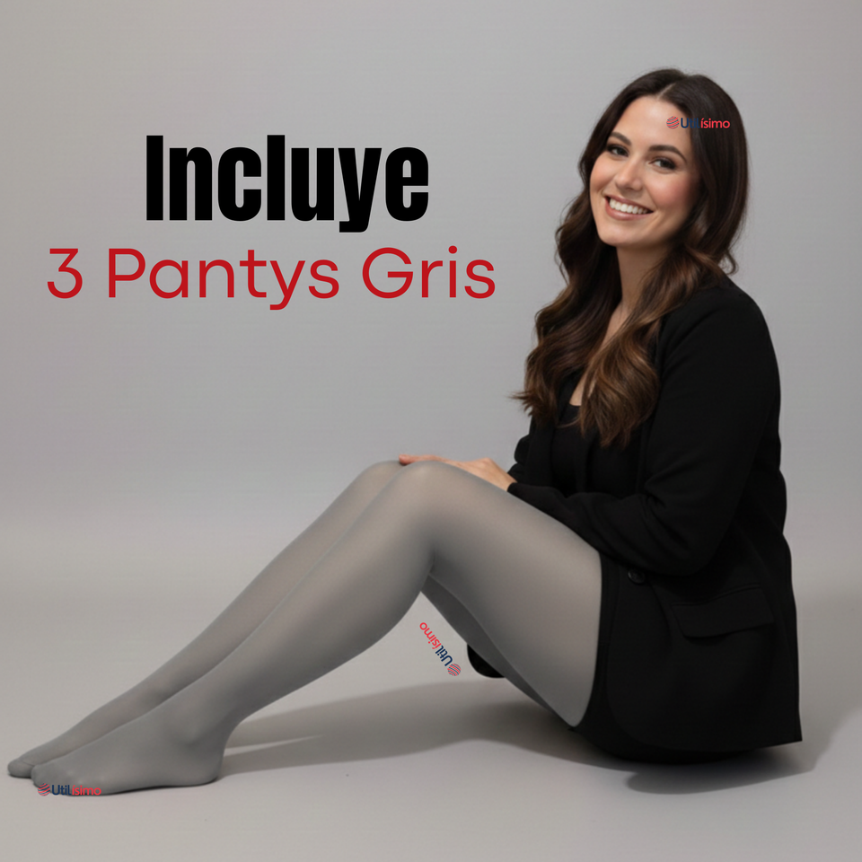 Pack 3 Pantys Semitransparentes Elasticadas Oficina Gris