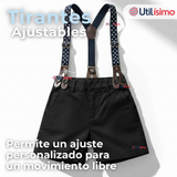 Conjunto de Vestir con Tirantes Camisa Pantalón Corto Algodón Niño