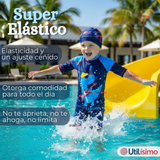 Traje de Baño Enterito Cremallera Manga Corta Con Gorro Niño 2 a 4 años Blue Dinosaur