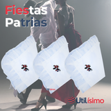 Pack 6 Pañuelos Baile Cueca 36 CM Con Bordes Bordado Pareja Fiestas Patrias