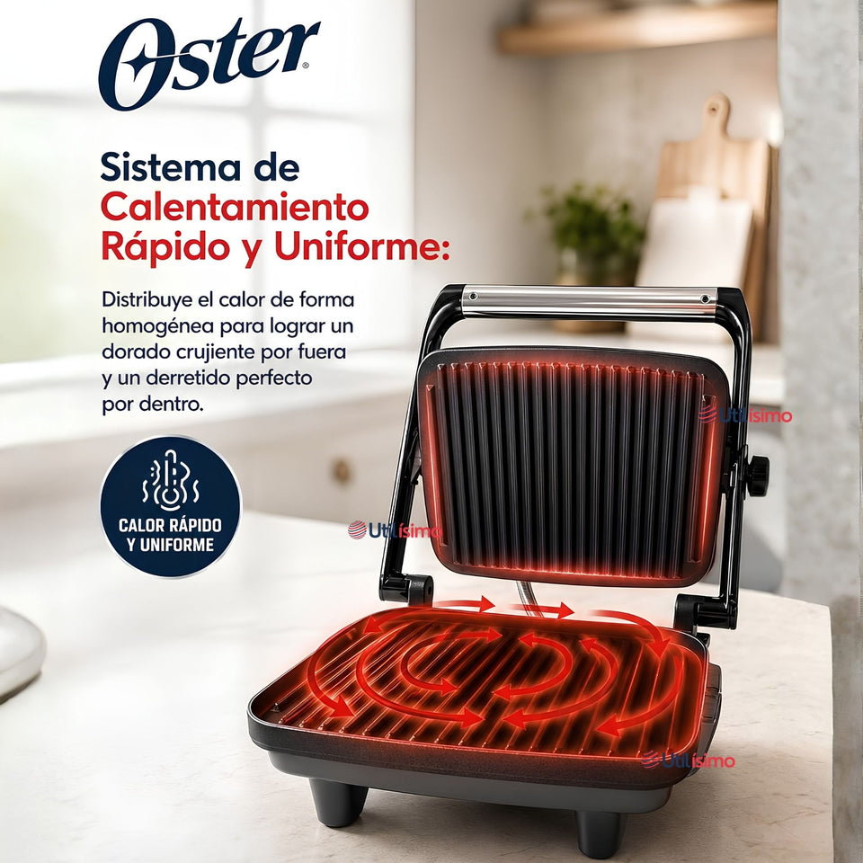 Plancha panini Oster® Antiadherente compacta CKSTPA2880