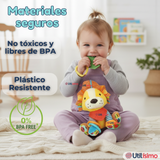Juguete Peluche Animales Sensorial Con Mordedor Y Sonajero Diseño León Niña y Niño