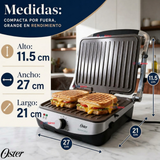 Parrilla y Panini 2 en 1 Oster® Multiuso Eléctrica Revestimiento Bioceramic® CKSTPA4881