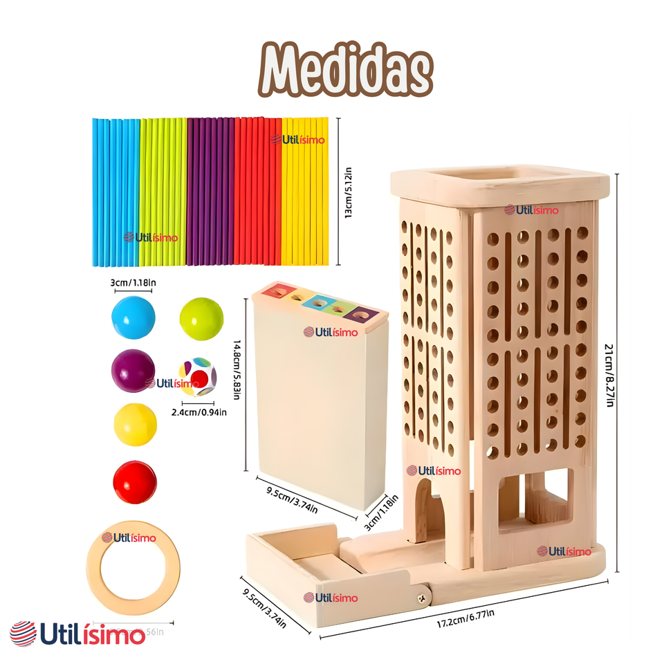 Juego de Mesa Funcional 49 Piezas Montessori Juguete Niño Niña Madera Original