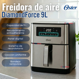 Freidora de aire digital Oster® con capacidad de 9L CKSTAF90D 1550W