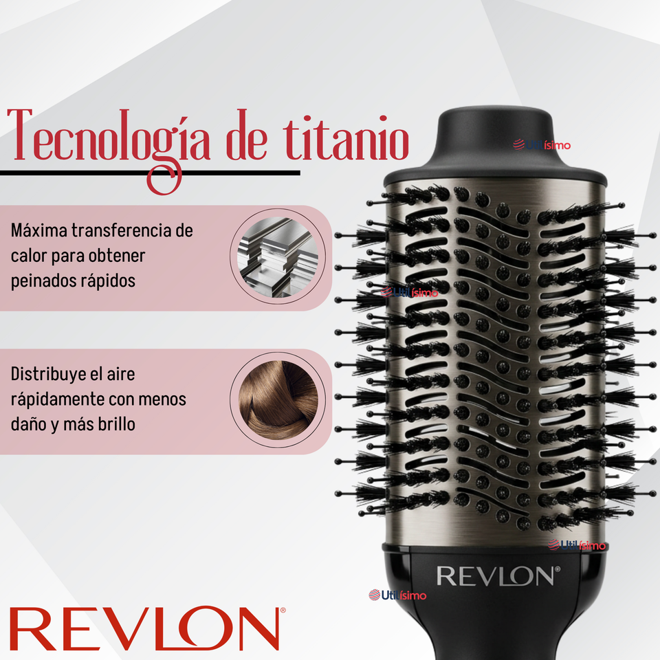 Cepillo Secador Alisador De Cabello One Step Revlon 800W Titanium