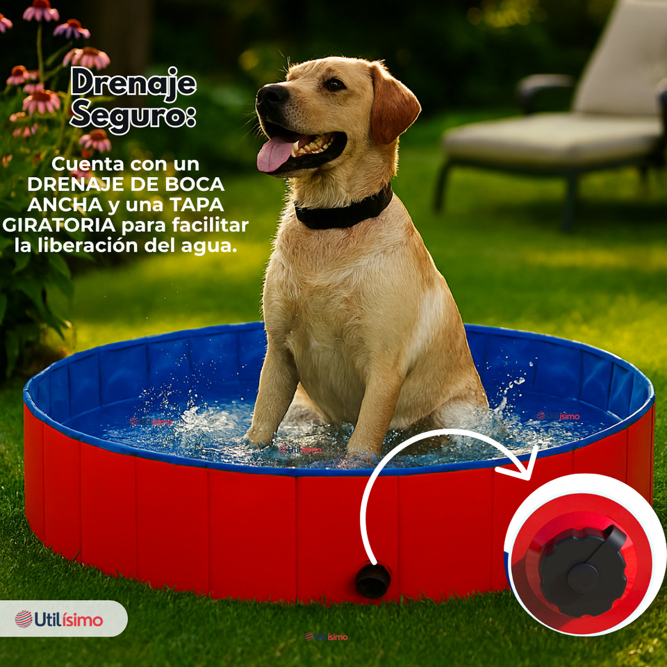 Piscina Bañera Portátil Plegable Para Perros 80x20cm