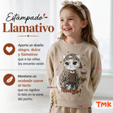 Conjunto 2 Piezas Polerón y Buzo 100% Algodón Tedmimak Niña Cat animal Print