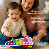Xilófono Cohete Piano Carrito de Arrastre Juguete Educativo Bebé Niño Niña