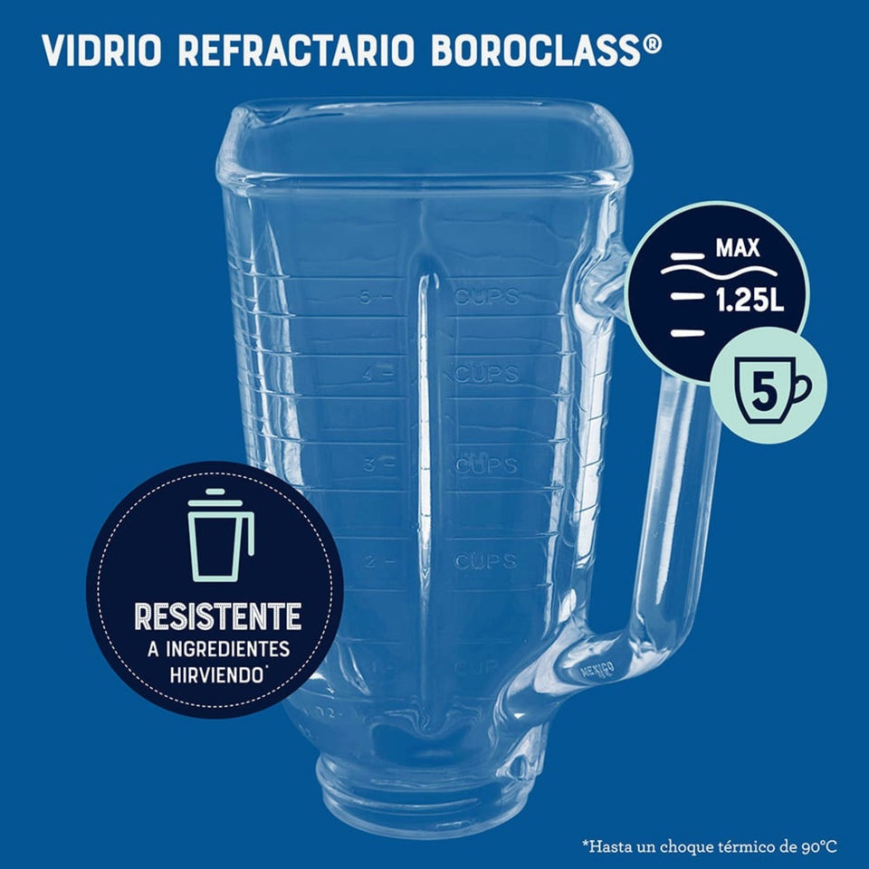 Licuadora clásica Oster® cromo con perilla ergonómica de 3 velocidades BLST4655