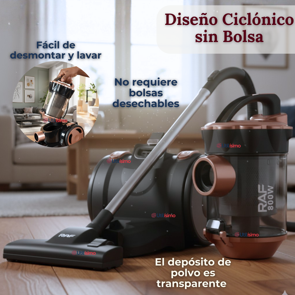 Aspiradora De Arrastre Alta Potencia De Succión 800w Sin Bolsa Ciclónica