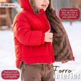 Parka Osito Con Capucha Manga Larga Rojo Niño Infantil
