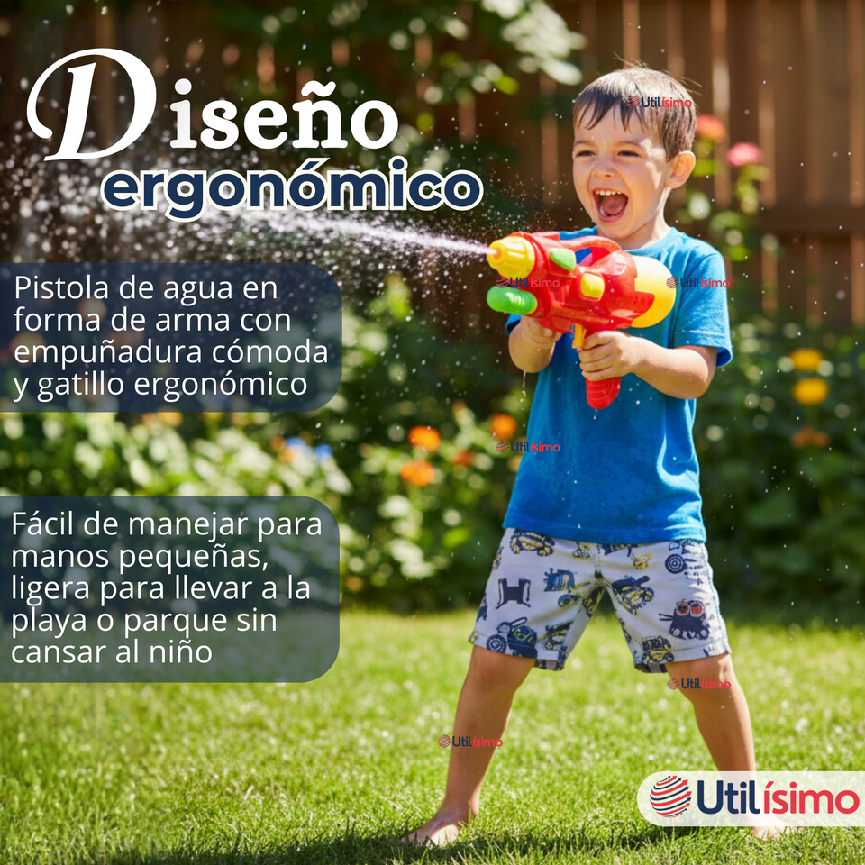 Pistola De Agua 300ml 32cm Colores Surtidos Juguete Lanza Agua Niño Niña
