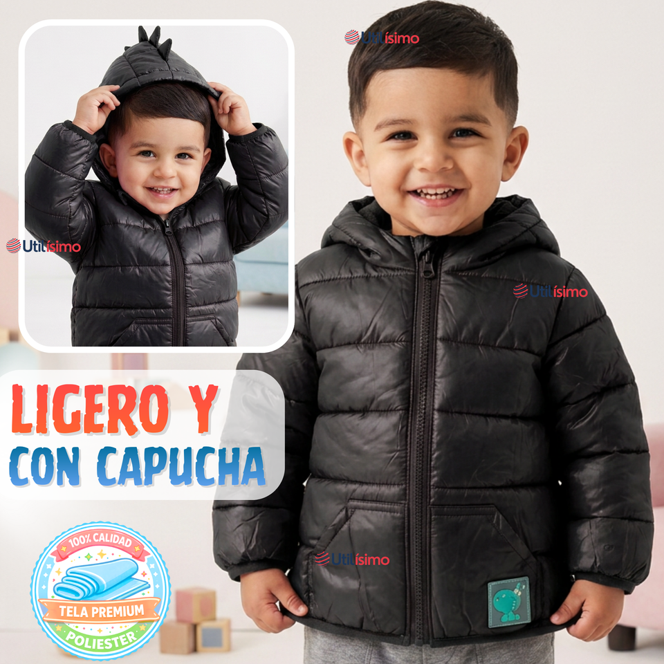 Parka Dinosaurio Con Capucha Manga Larga Niño Jump Kids