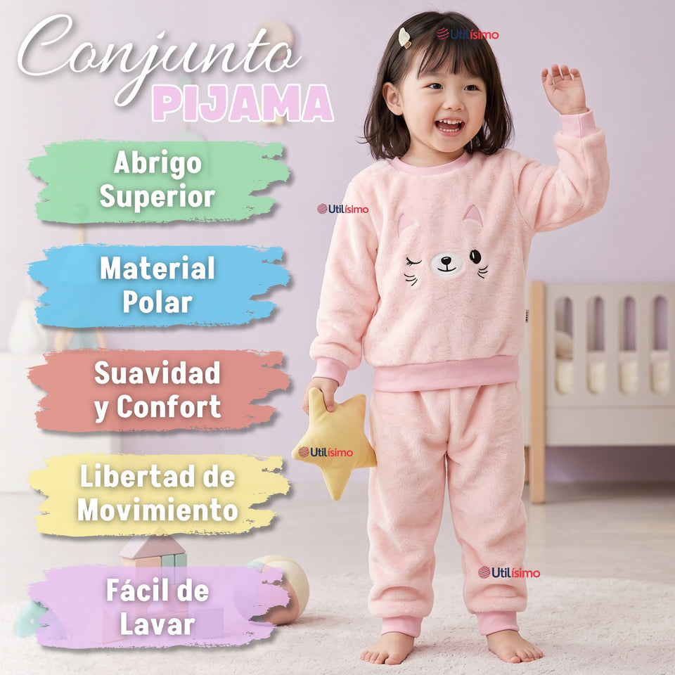 Conjunto Buzo Polerón Frizado Niñas Bebes Corderito Liso 2 Piezas