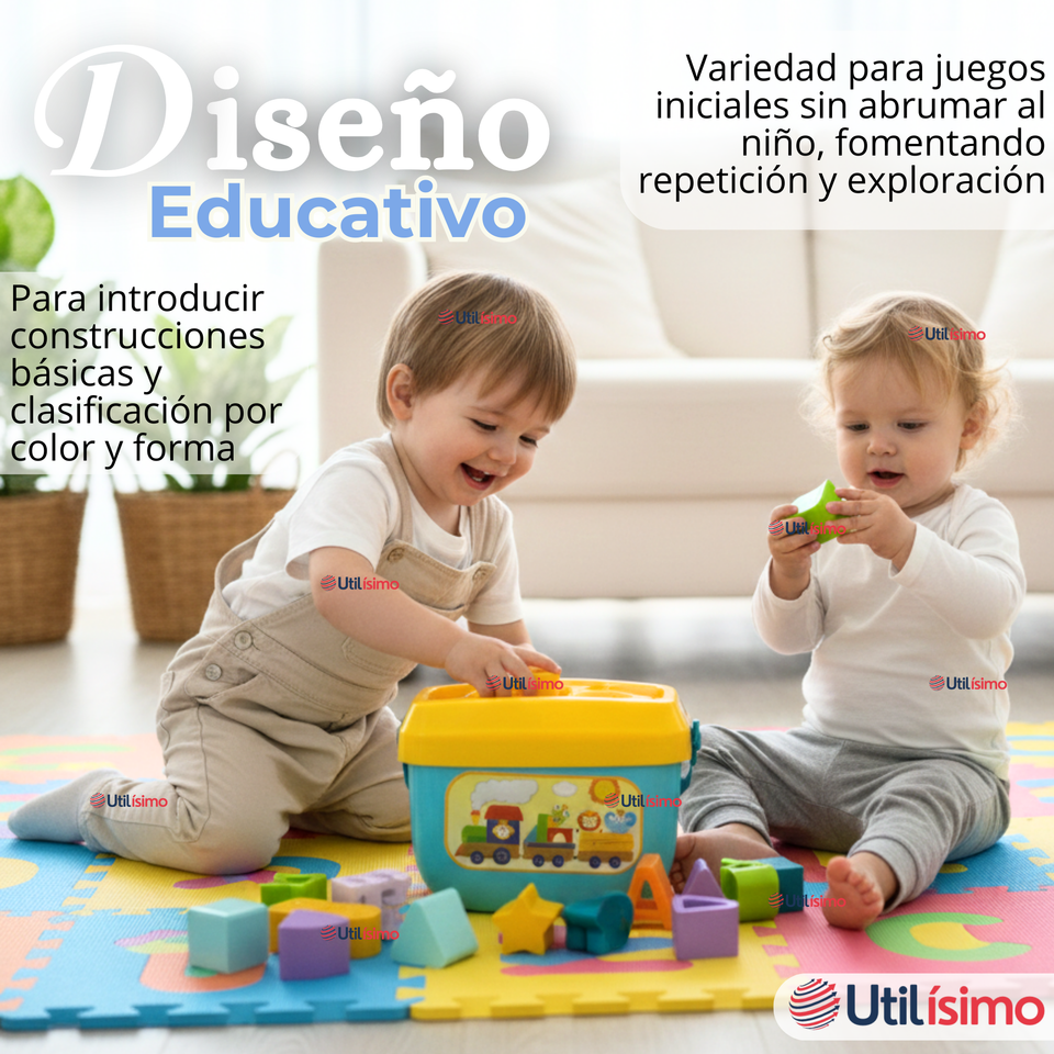 Cubo Bloques De Construcción 16 Figuras Educativo Didáctico Juguete Bebé Niño Niña