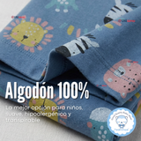 Pack 5 Bodys Manga Larga 100% Algodón Bebé Niño Friendly Safari