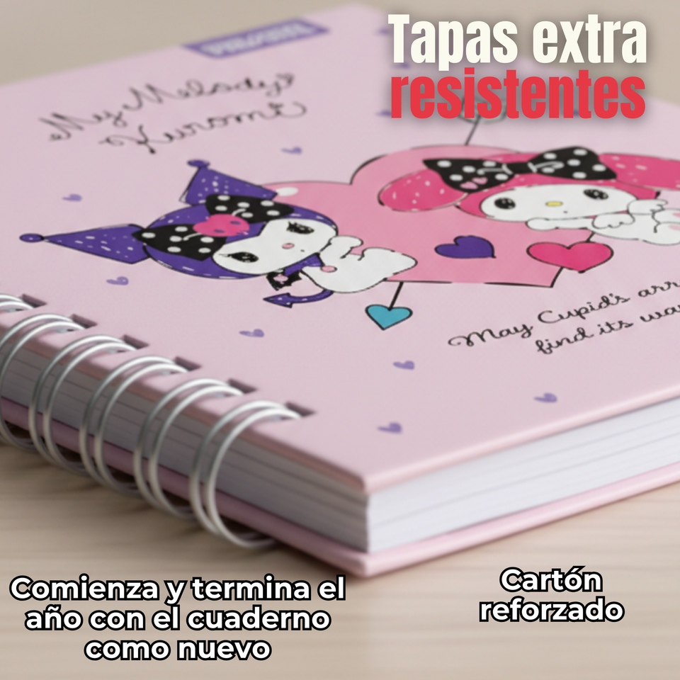 Pack 5 Cuadernos Universitario My Melody & Kuromi Proarte 7mm 100 Hojas Diseños Surtidos