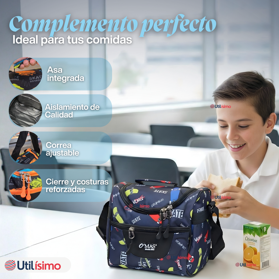 Mochila Bolso Escolar + Lonchera + Estuche 45Cm Niño Tela Oxford
