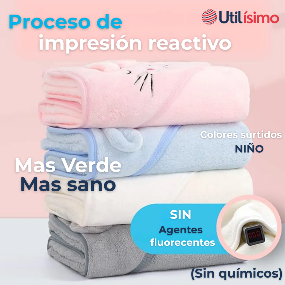 Toalla de Bebé Con Capucha Animales Surtido Niño