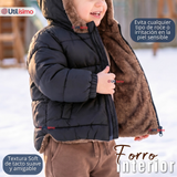 Parka Osito Con Capucha Manga Larga Negro Niño Infantil