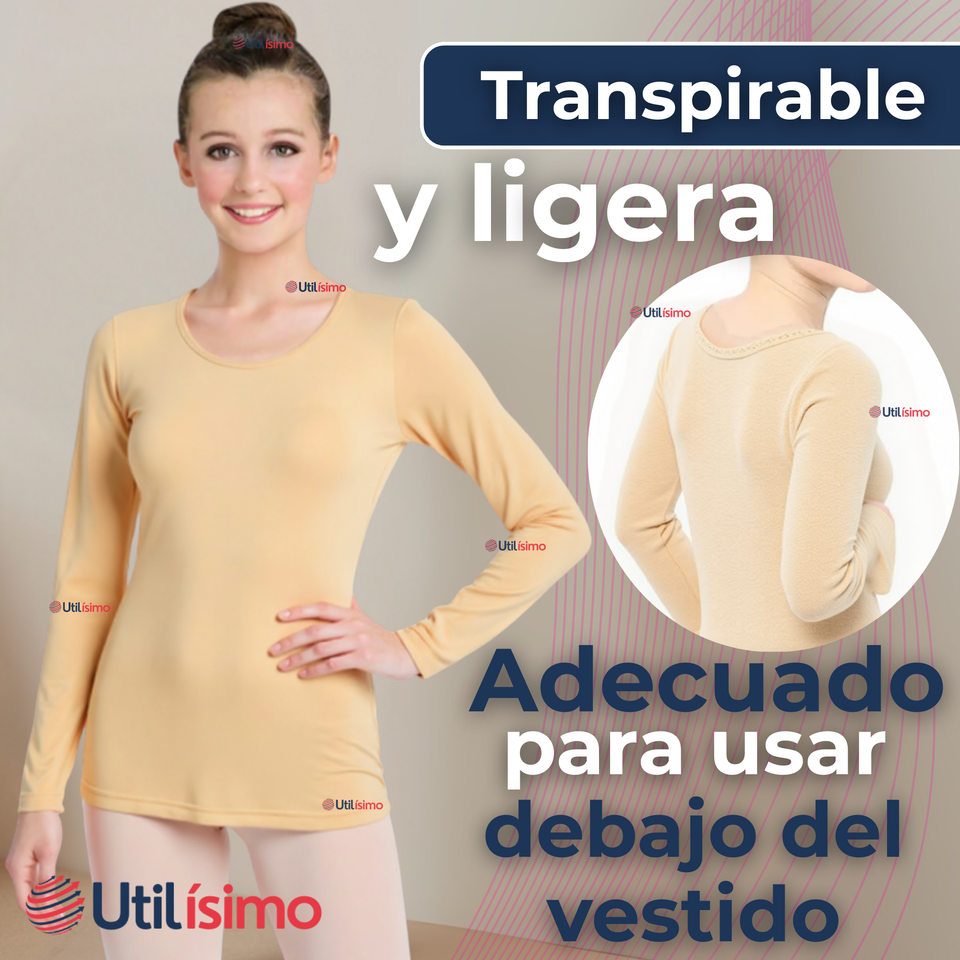 Pack 3 Camisetas De Panty Elástica Transpirable Manga Larga Nylon Segunda Piel