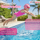 Gorro Gorra Natación Baño Diseño Tiburón Silicona Colores Surtidos 3 Años En Adelante Niña