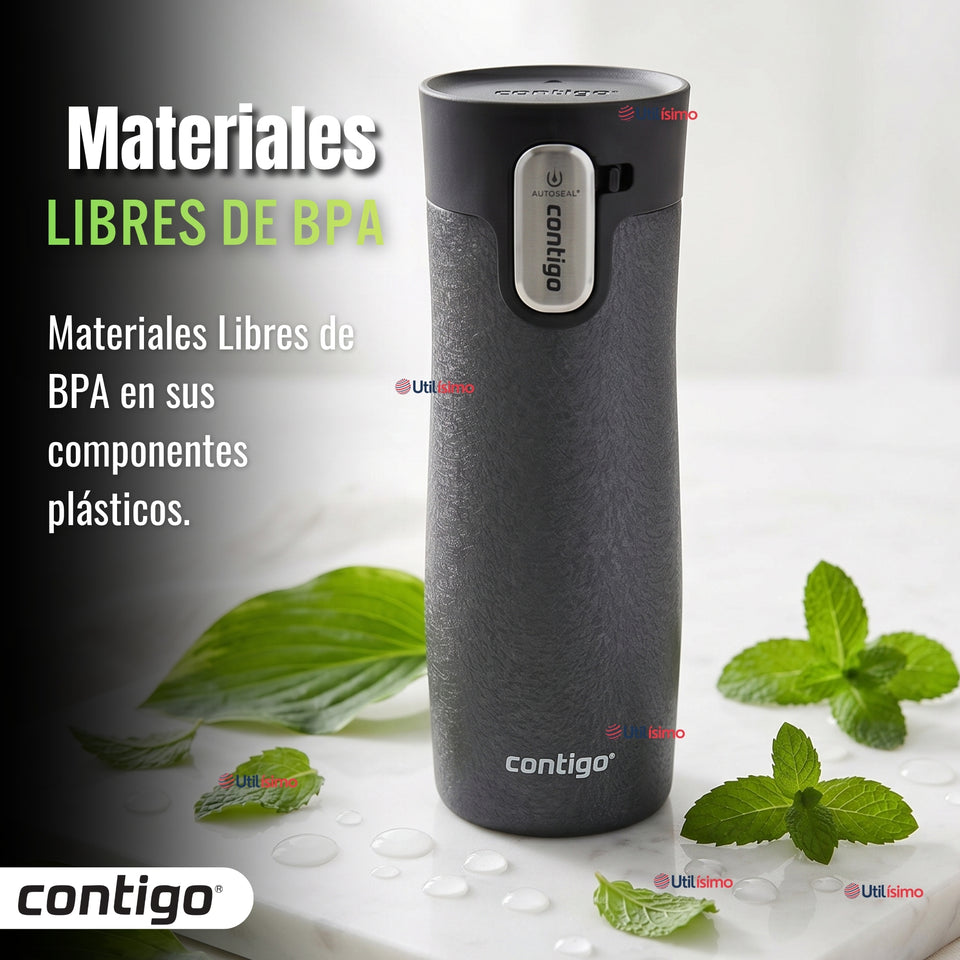 Vaso Mug Contigo West Loop Salt Térmico Gris Cristalino 473 Ml Acero Inoxidable