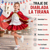 Traje Tirana Diablada Rojo 3 Piezas Niña Baile Típico Fiestas Patrias