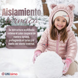 Parka Bebé Niña Rosada Térmica Acolchada Con Orejitas Beautiful Pink