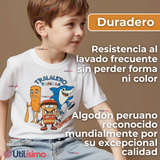 Polera Brainrots 100% Algodón Manga Corta Niño Tralalero Blanco