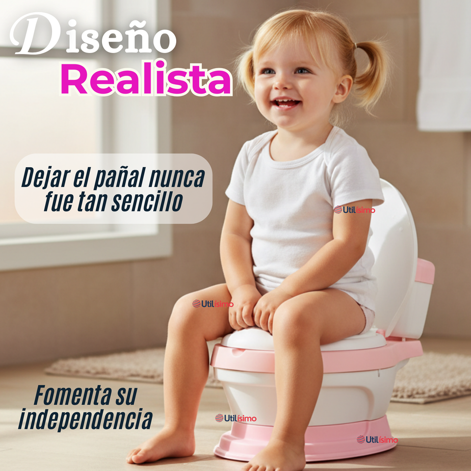 Pelela Inodoro Baño Entrenador Portátil Niña Rosa Asiento Acojinado