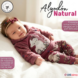 Conjunto 2 Piezas Buzo Pantalón Y Polerón Con Capucha De Algodón Morado Bebé Niña