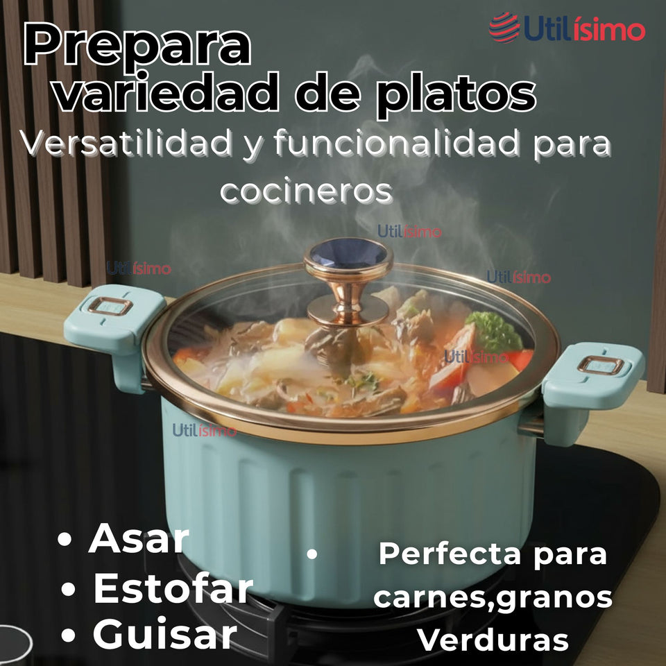 Olla de Micro Presión Esmalte Antiadherente Capacidad 10 Litros Color Azul