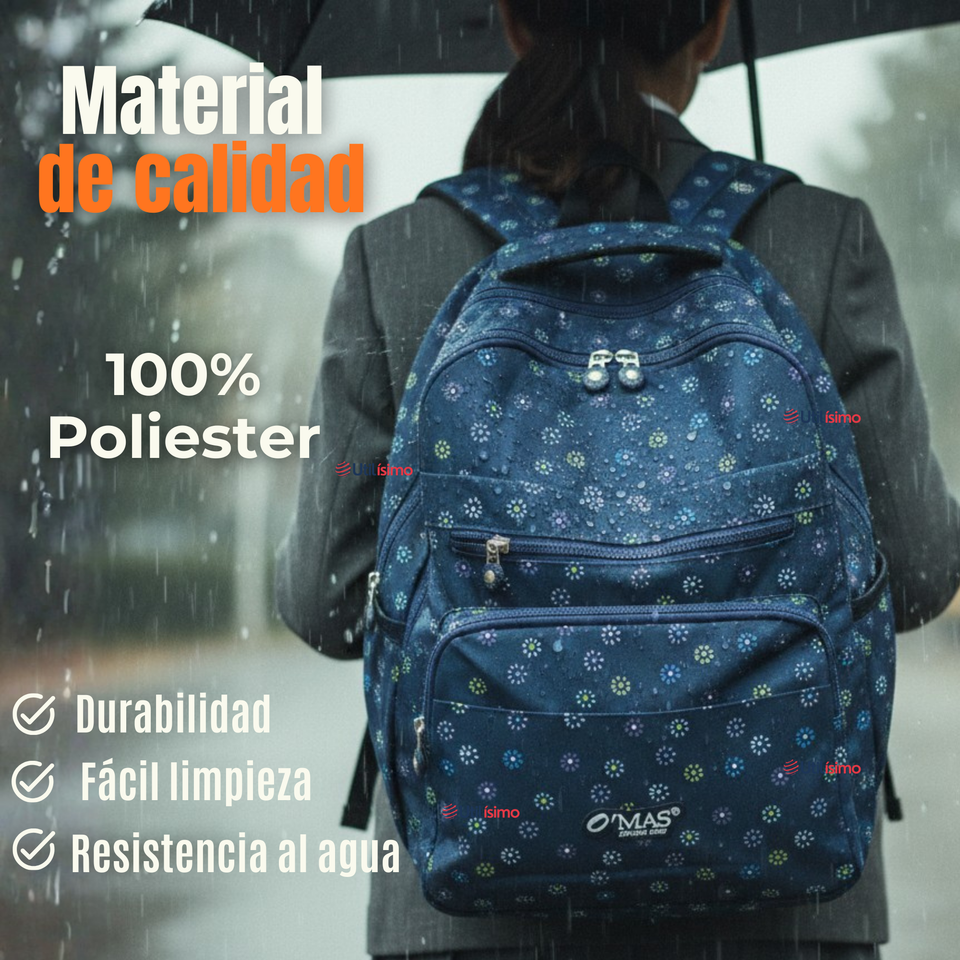 Mochila Escolar Con Estuche 46cm Poliéster Impermeable Niña Juvenil