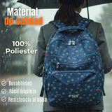 Mochila Escolar Con Estuche 46cm Poliéster Impermeable Niña Juvenil
