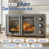 Horno con freidora de aire Oster® de 42 litros, puertas francesas, TSSTTV42FDMAFNS 1700W