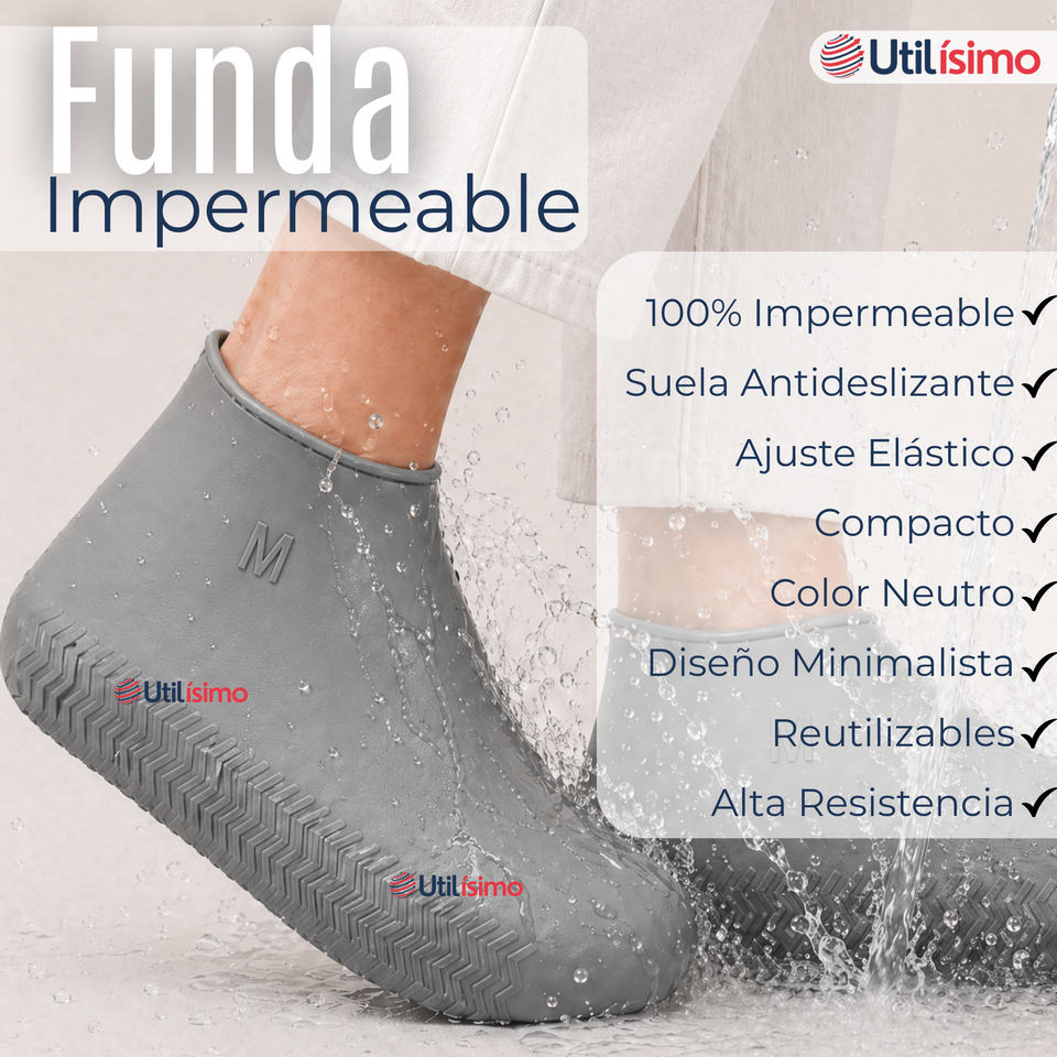 Fundas Cubre Zapatos Gris Impermeable Surtidas Silicona Antideslizante