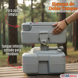 Baño Inodoro Químico Portátil Camping 20 Litros Reutilizable