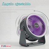 Mini Ventilador De Mesa Gris Silencioso Portátil Recargable USB