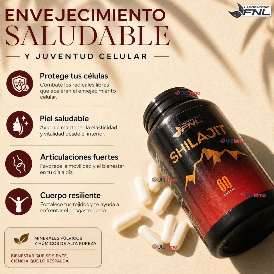 Shilajit 60 Capsulas FNL Energizante Y Adaptógeno