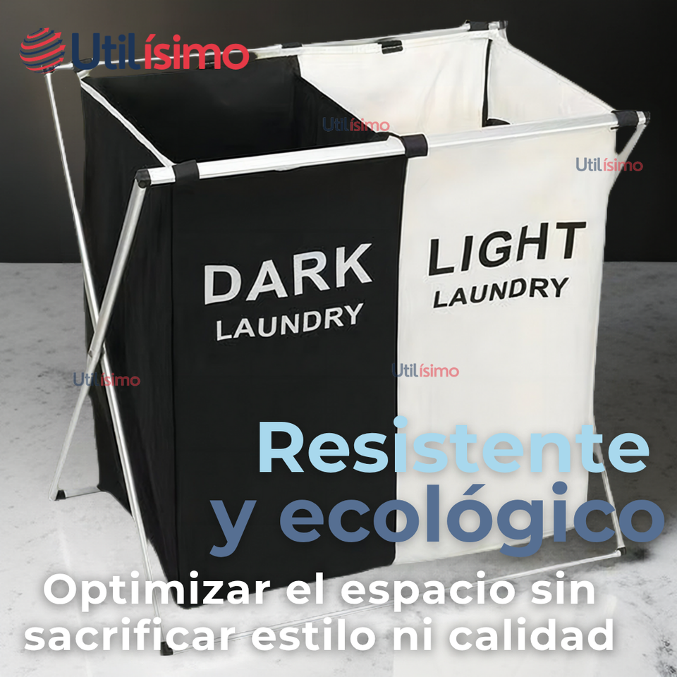 Canasto Ropa Plegable Tela Diseño 2 en 1 Práctico Para El Hogar