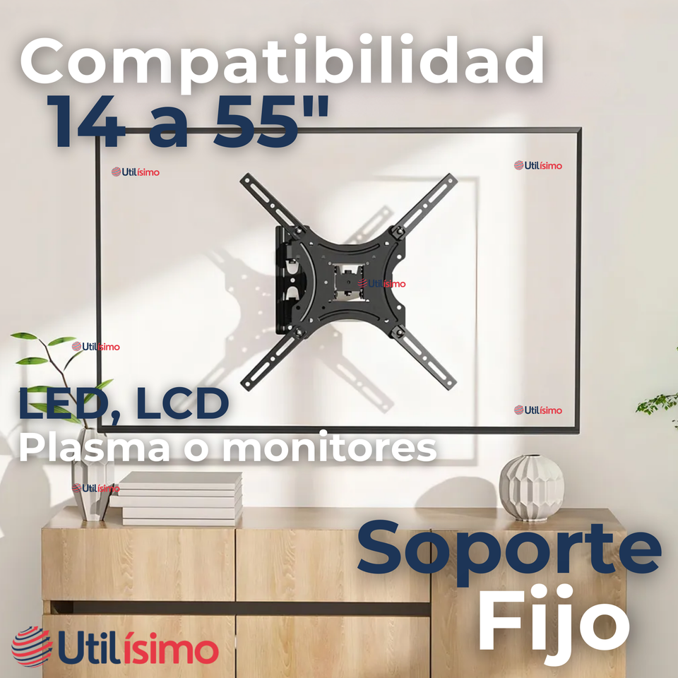 Soporte TV Pared Con Brazo 50Kg 14 a 55 Pulgadas 14 15 17 19 22 24 27 32 39 40 42 43 49 50 55