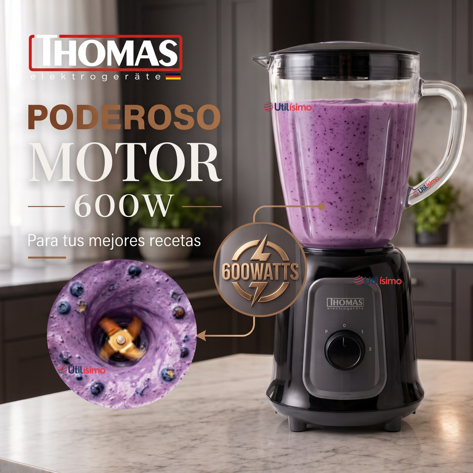 Licuadora 1,5lts Thomas Th-330v Color Negro 600W