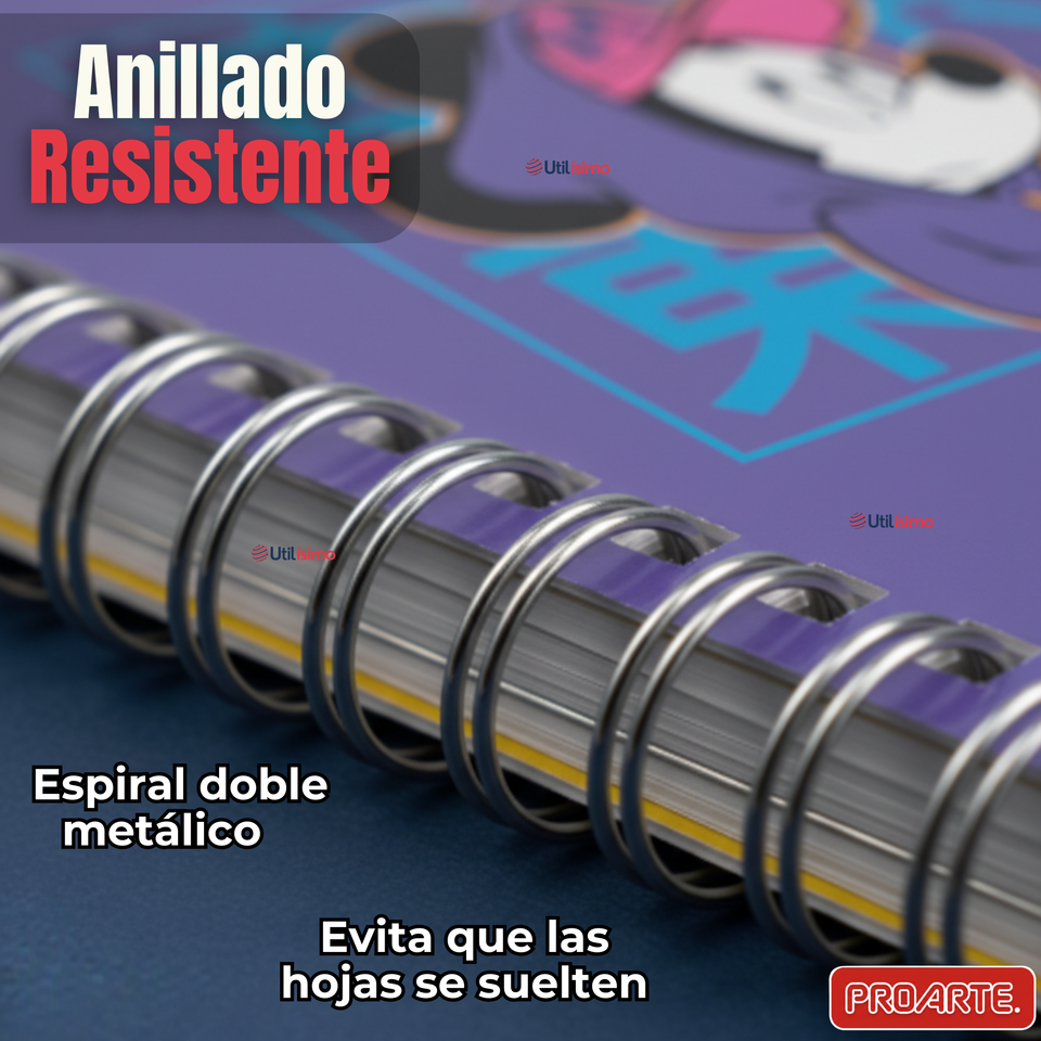 Pack 5 Cuadernos Universitarios Mickey Mouse Proarte 7mm 100 Hojas Diseños Surtidos