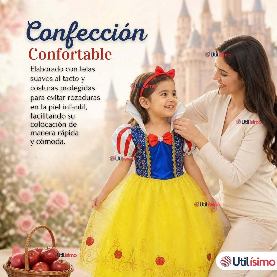Disfraz Princesa Blancanieves Con Cintillo Niña